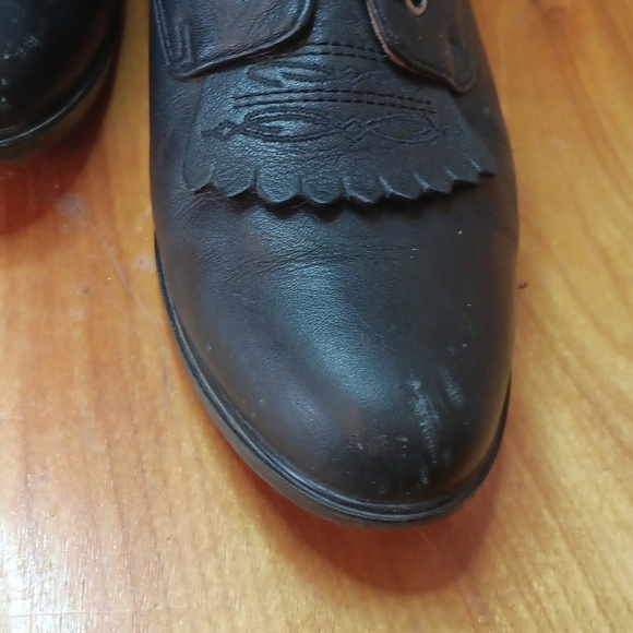 Ariat Black Leather Boots Classic Style Womens Size 7 - Picture 4 of 12